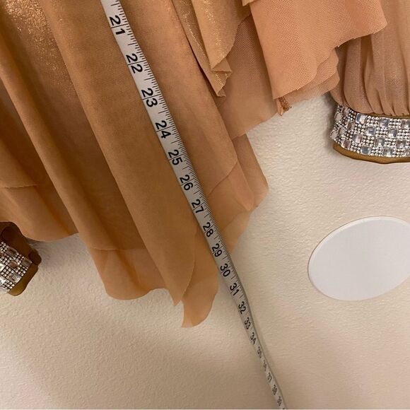 Weissman elite Dance costume bronze tan poet Long Sleeve The Weather 16698 LC - Picture 11 of 12